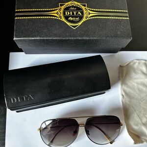 Lightly Worn DITA “Condor” Aviator Sunglasses w/ Gold Frame Detail